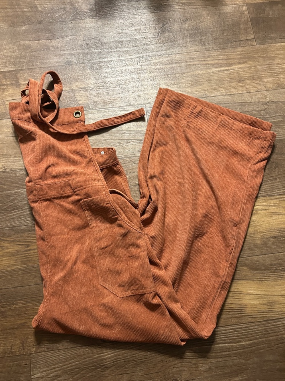 day + moon Corduroy Overall in Rust Orange